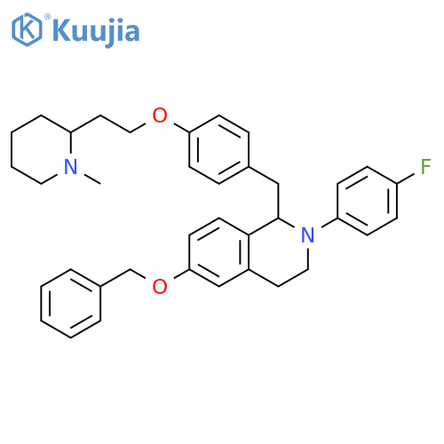 Isoquinoline,2-(4-fluorophenyl)-1,2,3,4-tetrahydro-1-[[4-[2-(1-methyl-2-piperidinyl)ethoxy]phenyl]methyl]-6-(phenylmethoxy)- structure