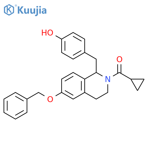 Isoquinoline,2-(cyclopropylcarbonyl)-1,2,3,4-tetrahydro-1-[(4-hydroxyphenyl)methyl]-6-(phenylmethoxy)- structure
