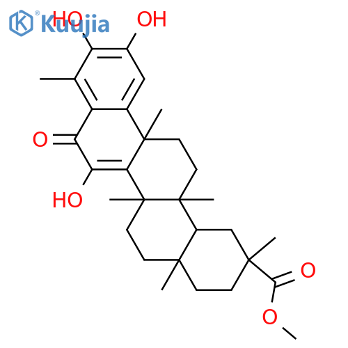 2,3,7-Trihydroxy-24-nor-6-oxo-1,3,5(10),7-friedelatetraen-29-oic acid; Me ester structure