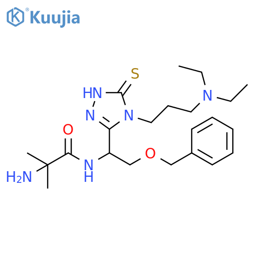 Propanamide,2-amino-N-[1-[4-[3-(diethylamino)propyl]-4,5-dihydro-5-thioxo-1H-1,2,4-triazol-3-yl]-2-(phenylmethoxy)ethyl]-2-methyl- structure