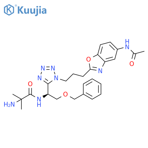 Propanamide,N-[(1S)-1-[1-[3-[5-(acetylamino)-2-benzoxazolyl]propyl]-1H-tetrazol-5-yl]-2-(phenylmethoxy)ethyl]-2-amino-2-methyl- structure