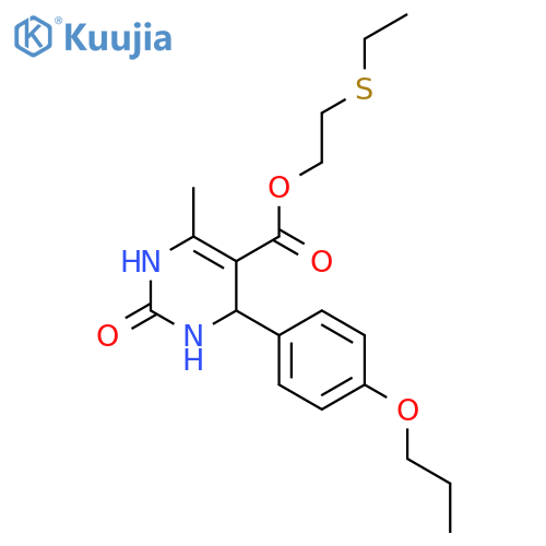 2-(ethylsulfanyl)ethyl 6-methyl-2-oxo-4-(4-propoxyphenyl)-1,2,3,4-tetrahydropyrimidine-5-carboxylate structure