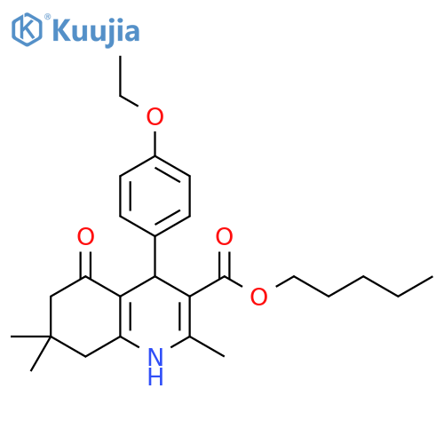 pentyl 4-(4-ethoxyphenyl)-2,7,7-trimethyl-5-oxo-1,4,5,6,7,8-hexahydroquinoline-3-carboxylate structure