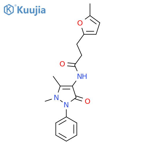 N-(1,5-dimethyl-3-oxo-2-phenyl-2,3-dihydro-1H-pyrazol-4-yl)-3-(5-methylfuran-2-yl)propanamide structure