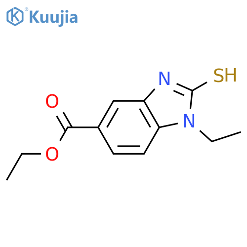 Ethyl 1-Ethyl-2-sulfanyl-1H-1,3-benzodiazole-5-carboxylate structure