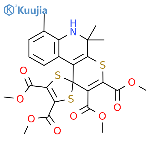 Tetramethyl 5',5',7'-trimethyl-5',6'-dihydrospiro1,3-dithiole-2,1'-thiopyrano2,3-cquinoline-2',3',4,5-tetracarboxylate structure