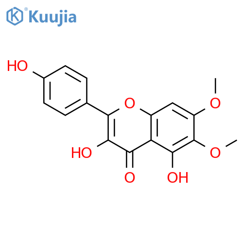 4H-1-Benzopyran-4-one,3,5-dihydroxy-2-(4-hydroxyphenyl)-6,7-dimethoxy- structure