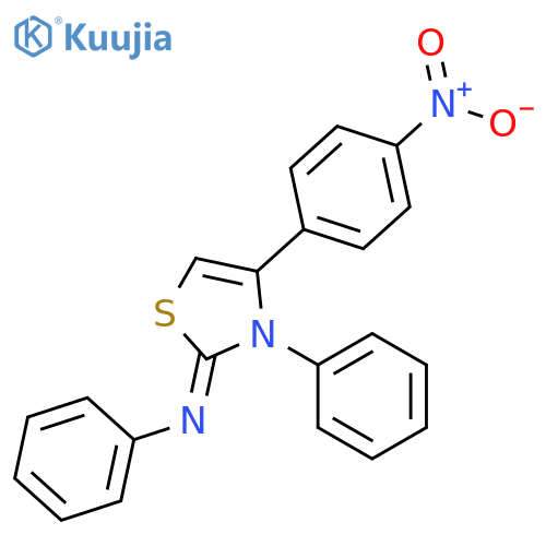 Benzenamine, N-[4-(4-nitrophenyl)-3-phenyl-2(3H)-thiazolylidene]- structure
