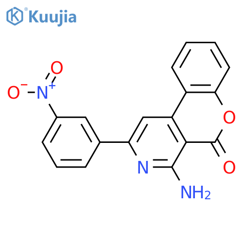 4-Amino-2-(3-nitrophenyl)-5H-[1]benzopyrano[3,4-c]pyridin-5-one structure