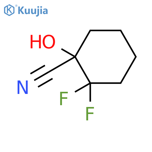 Cyclohexanecarbonitrile, 2,2-difluoro-1-hydroxy- structure