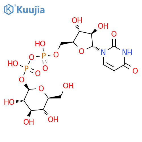 Uridine 5'-(trihydrogendiphosphate), P'-a-D-galactopyranosylester structure