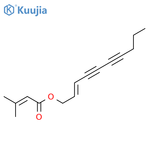 (E)-1-(3-methyl-2-butenoyloxy)-2-decen-4,6-diyne structure