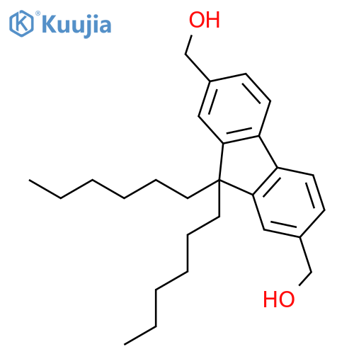 9,9-Dihexyl-9H-fluorene-2,7-diyl)dimethanol structure