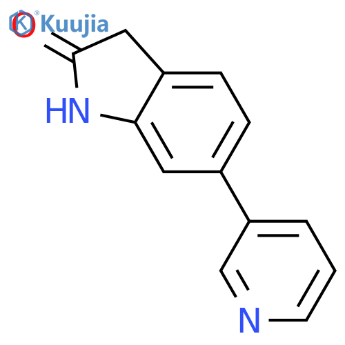 2H-Indol-2-one, 1,3-dihydro-6-(3-pyridinyl)- structure