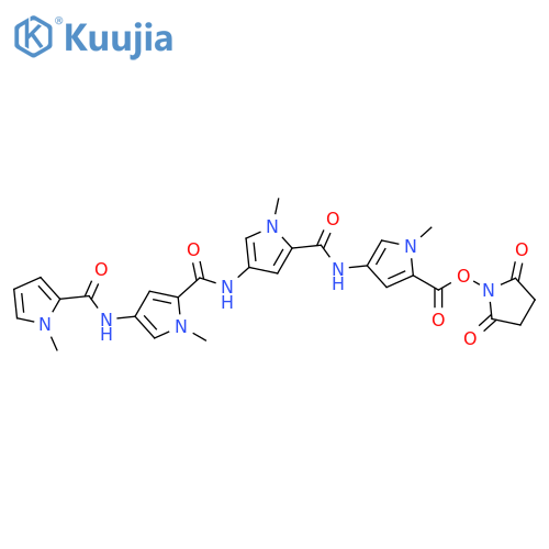 1H-Pyrrole-2-carboxamide,N-[5-[[[5-[[(2,5-dioxo-1-pyrrolidinyl)oxy]carbonyl]-1-methyl-1H-pyrrol-3-yl]amino]carbonyl]-1-methyl-1H-pyrrol-3-yl]-1-methyl-4-[[(1-methyl-1H-pyrrol-2-yl)carbonyl]amino]- structure