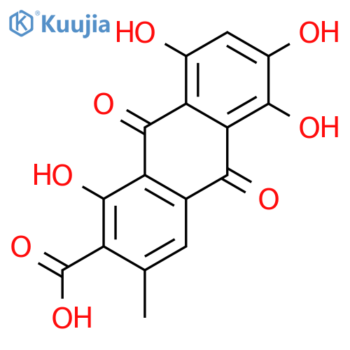 2-Anthracenecarboxylicacid, 9,10-dihydro-1,5,6,8-tetrahydroxy-3-methyl-9,10-dioxo- structure