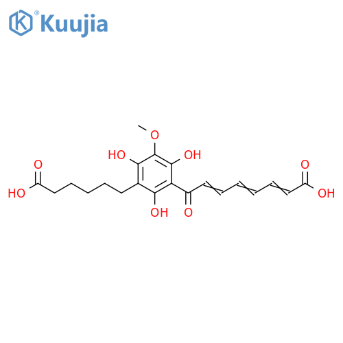 Benzenehexanoic acid,3-(7-carboxy-1-oxo-2,4,6-heptatrienyl)-2,4,6-trihydroxy-5-methoxy- structure