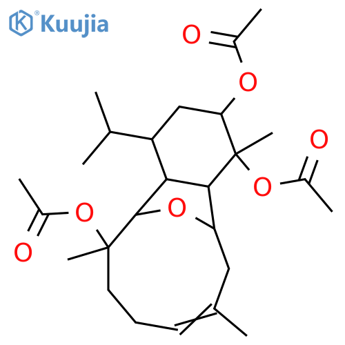6,13-Epoxy-8-eunicellene-3,4,12-triol; (3α,4β,8E,12β)-form, Tri-Ac structure