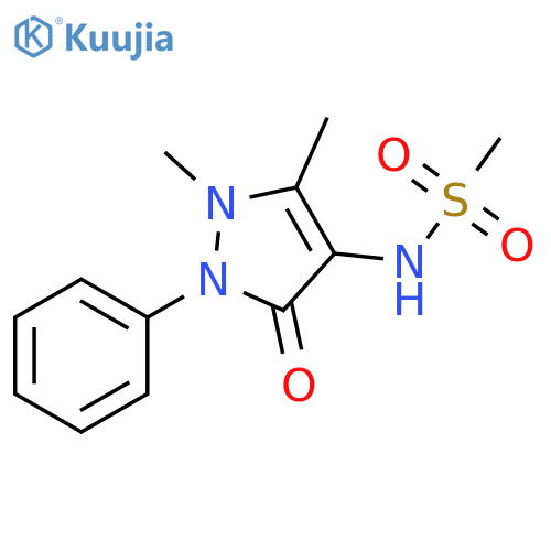 N-(1,5-dimethyl-3-oxo-2-phenyl-2,3-dihydro-1H-pyrazol-4-yl)methanesulfonamide structure