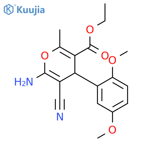 <br>6-Amino-5-cyano-4-(2,5-dimethoxy-phenyl)-2-methyl-4H-pyran-3-carboxylic aci d ethyl ester structure