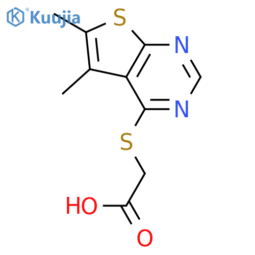 (5,6-Dimethyl-thieno2,3-dpyrimidin-4-ylsulfanyl)-acetic acid structure