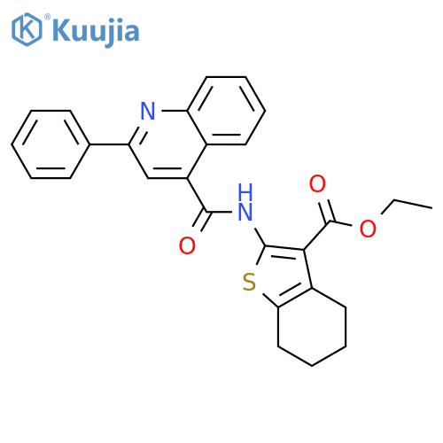 <br>ethyl 2-{[(2-phenyl-4-quinolinyl)carbonyl]amino}-4,5,6,7-tetrahydro-1-benzo thiophene-3-carboxylate structure