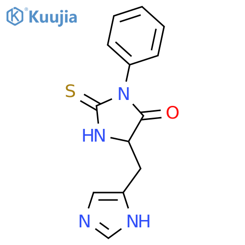 (5S)-5-(1H-Imidazol-4-ylmethyl)-3-phenyl-2-thioxoimidazolidin-4-one structure