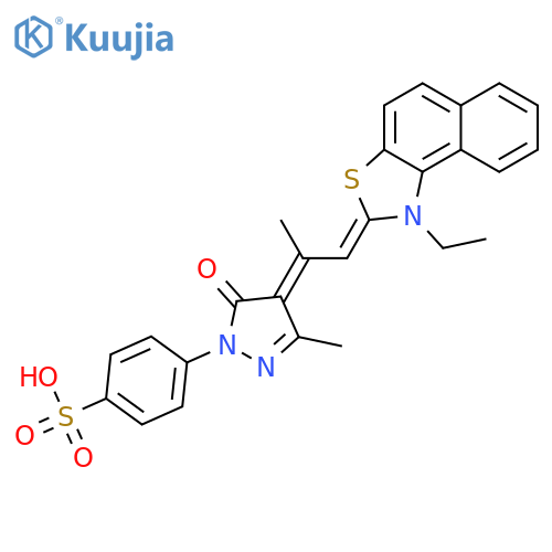 Benzenesulfonic acid,4-[4-[2-(1-ethylnaphtho[1,2-d]thiazol-2(1H)-ylidene)-1-methylethylidene]-4,5-dihydro-3-methyl-5-oxo-1H-pyrazol-1-yl]- structure