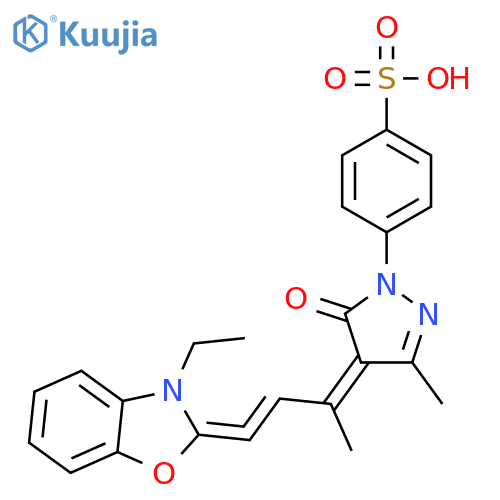 Benzenesulfonic acid,4-[4-[4-(3-ethyl-2(3H)-benzoxazolylidene)-2-buten-1-ylidene]-4,5-dihydro-3-methyl-5-oxo-1H-pyrazol-1-yl]- structure