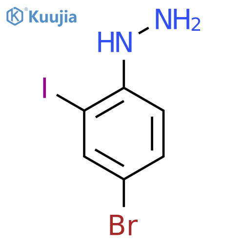 Hydrazine, (4-bromo-2-iodophenyl)- structure