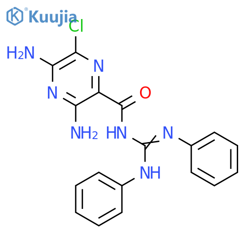 Pyrazinecarboxamide,3,5-diamino-6-chloro-N-[(phenylamino)(phenylimino)methyl]- structure