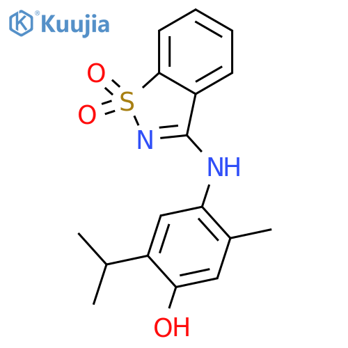 4-(1,1-Dioxido-1,2-benzisothiazol-3-yl)amino-2-isopropyl-5-methylphenol structure