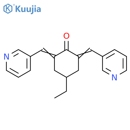 4-ethyl-2,6-bis(3-pyridinylmethylene)-cyclohexanone structure