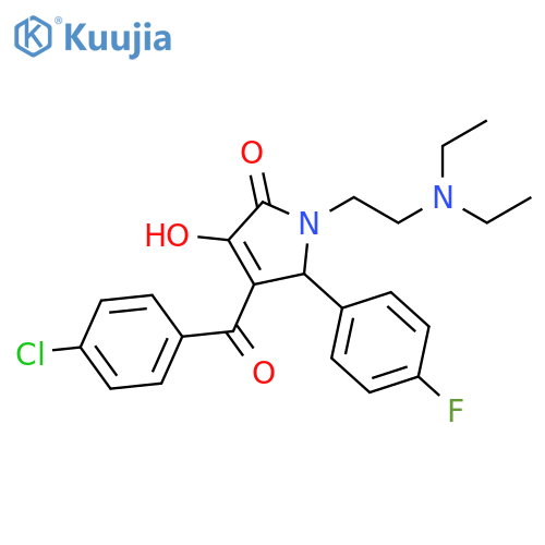4-(4-chlorobenzoyl)-1-2-(diethylamino)ethyl-5-(4-fluorophenyl)-3-hydroxy-2,5-dihydro-1H-pyrrol-2-one structure