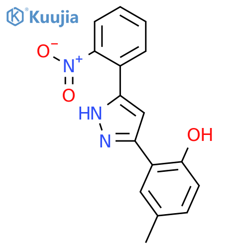Phenol, 4-methyl-2-[5-(2-nitrophenyl)-1H-pyrazol-3-yl]- structure