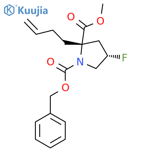 O1-benzyl O2-methyl (2S,4S)-2-but-3-enyl-4-fluoro-pyrrolidine-1,2-dicarboxylate structure