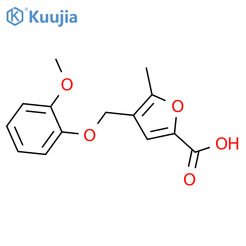 4-(2-Methoxy-phenoxymethyl)-5-methyl-furan-2-carboxylic acid structure