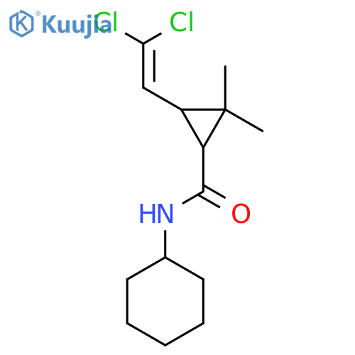 N-cyclohexyl-3-(2,2-dichloroethenyl)-2,2-dimethylcyclopropane-1-carboxamide structure