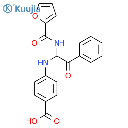 4-({1-[(furan-2-yl)formamido]-2-oxo-2-phenylethyl}amino)benzoic acid structure