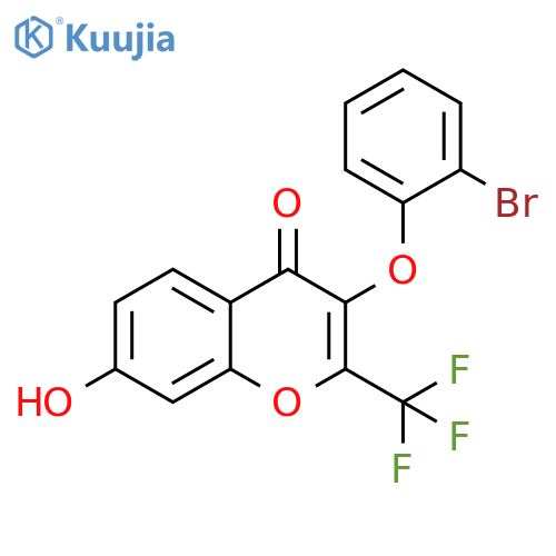 3-(2-bromophenoxy)-7-hydroxy-2-(trifluoromethyl)-4H-chromen-4-one structure