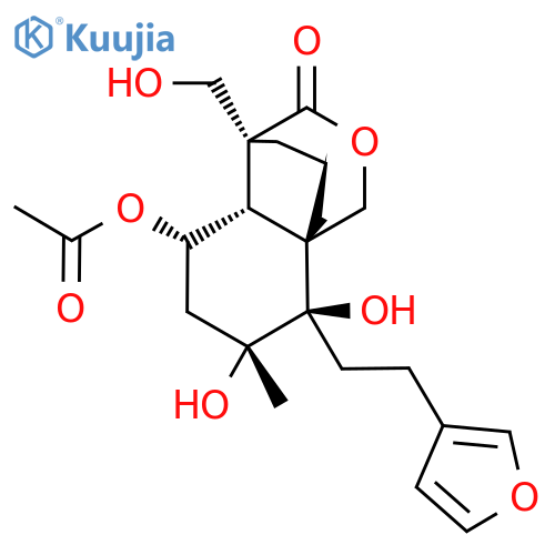 (4R)-5β-Acetoxy-8-[2-(3-furyl)ethyl]-4,4aα,5,6,7,8-hexahydro-7β,8α-dihydroxy-4-(hydroxymethyl)-7-methyl-3H-4α,8aα-propano-1H-2-benzopyran-3-one structure