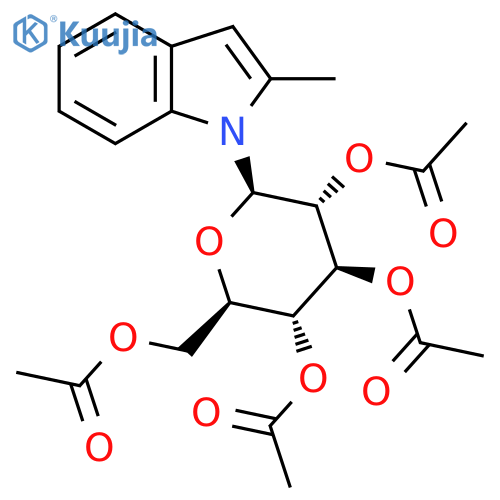 Indole, 1-beta-D-glucopyranosyl-2-methyl-, 2',3',4',6'-tetraacetate structure