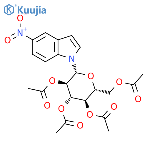 1H-Indole, 5-nitro-1-(2,3,4,6-tetra-O-acetyl-beta-D-glucopyranosyl)- structure