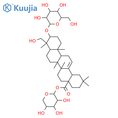 Olean-12-en-28-oic acid, 3-(β-D-glucopyranosyloxy)-23-hydroxy-, α-L-arabinopyranosyl ester, (3β,4α)- (9CI) structure