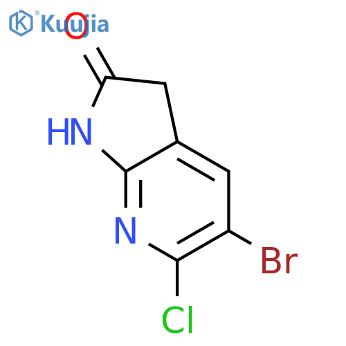 5-bromo-6-chloro-1H,2H,3H-pyrrolo[2,3-b]pyridin-2-one structure