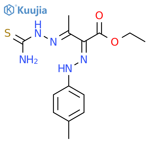 Butanoic acid,3-[2-(aminothioxomethyl)hydrazinylidene]-2-[2-(4-methylphenyl)hydrazinylidene]-,ethyl ester structure