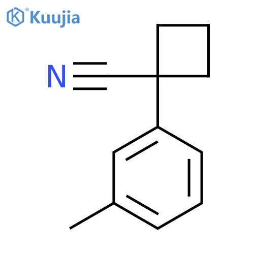 1-(3-methylphenyl)cyclobutane-1-carbonitrile structure