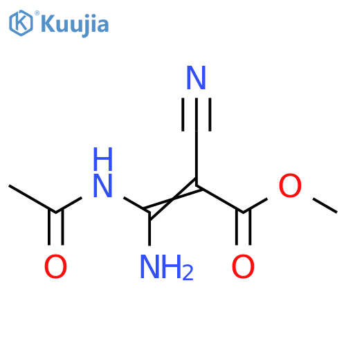 2-Propenoic acid, 3-(acetylamino)-3-amino-2-cyano-, methyl ester structure