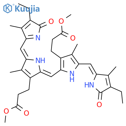 Methyl 3-[(2Z)-2-[[5-[(Z)-(4-ethyl-3-methyl-5-oxopyrrol-2-ylidene)methyl]-3-(3-methoxy-3-oxopropyl)-4-methyl-1H-pyrrol-2-yl]methylidene]-5-[(4-ethyl-3-methyl-5-oxopyrrol-2-yl)methylidene]-4-methylpyrrol-3-yl]propanoate structure