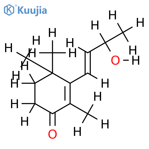 (7E,9epsilon)-9-hydroxy-5,7-megastigmadien-4-one structure
